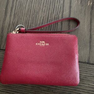 Coach Vibrant Red Leather Wristlet